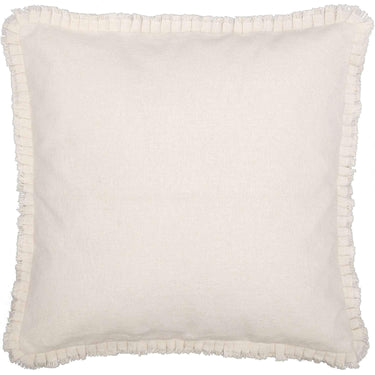 Burlap Antique White Fabric Euro Sham w/ Fringed Ruffle 26x26 VHC Brands - The Fox Decor